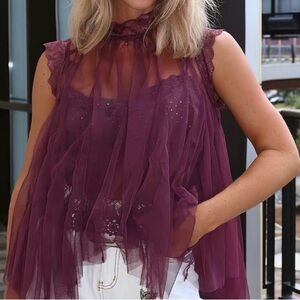NWOT Purple Lace Women's Top